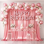 10x10FT Pink Backdrop Curtain for Parties Sequin Backdrop Curtain in 5ft x 10ft(2 panels) in Pink, alternate view 7