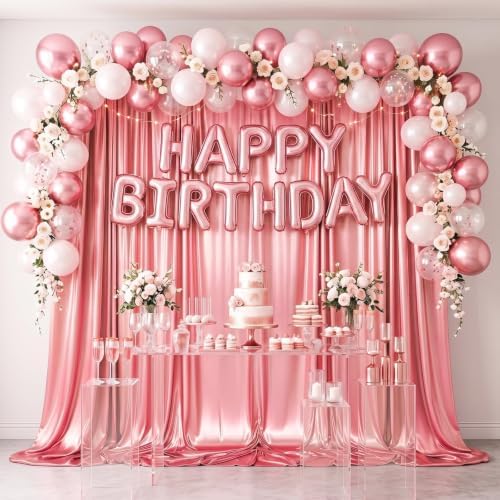 10x10FT Pink Backdrop Curtain for Parties Sequin Backdrop Curtain in 5ft x 10ft(2 panels) in Pink, alternate view 7