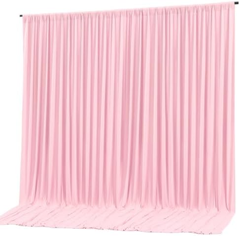 10x10ft Pink Backdrop Curtain Panels for Parties - Wrinkle Free Polyester Photo Curtain Backdrop Wedding Back