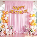 10x10ft Pink Glitter Backdrop Curtain for Parties, Wrinkle Free Satin Photo Backdrop Drapes 2 Panels 5x10FT, alternate view 3