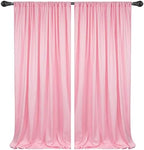 10x10ft Pink Polyester Backdrop Curtain 2 Panels Party Wedding in 5x10FT 2pcs in Pink