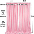 10x10ft Pink Polyester Backdrop Curtain 2 Panels Party Wedding in 5x10FT 2pcs in Pink, alternate view 4
