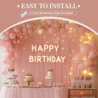 10x10ft Pink Tulle Backdrop Curtain with String Lights, Wrinkle-Free Sheer Wedding Backdrop for Birthday, alternate view 7