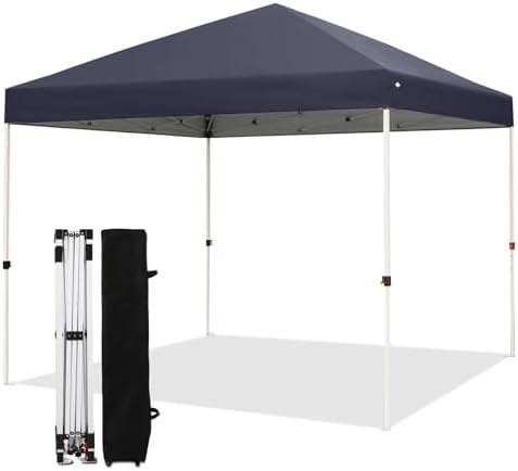 10x10ft Pop Up Canopy, Popup Outdoor Canopy Tent with Wheeled Carrying Bag, Portable Gazebo Shelter for Patio