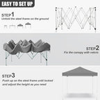 10x10ft Pop Up Canopy Tent, Heavy Duty Waterproof Folding Tent for Camping Parties Events Parties, Outdoor, alternate view 3