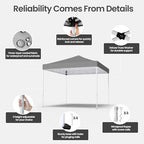 10x10ft Pop Up Canopy Tent, Heavy Duty Waterproof Folding Tent for Camping Parties Events Parties, Outdoor, alternate view 4