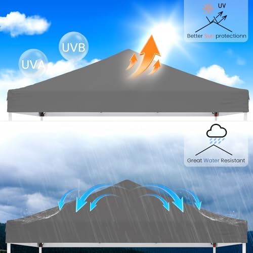 10x10ft Pop Up Canopy Tent, Heavy Duty Waterproof Folding Tent for Camping Parties Events Parties, Outdoor, alternate view 6
