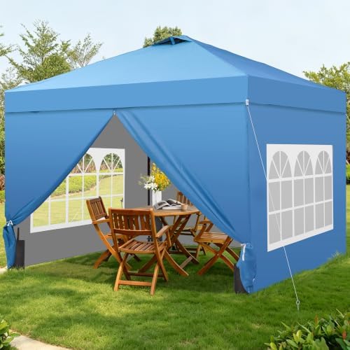 10x10FT Pop-Up Canopy Tent - with 4-Side Walls & Vented Top, Portable Outdoor Event Tent for Garden, Poolside, alternate view