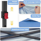 10x10FT Pop-Up Canopy Tent - with 4-Side Walls & Vented Top, Portable Outdoor Event Tent for Garden, Poolside, alternate view