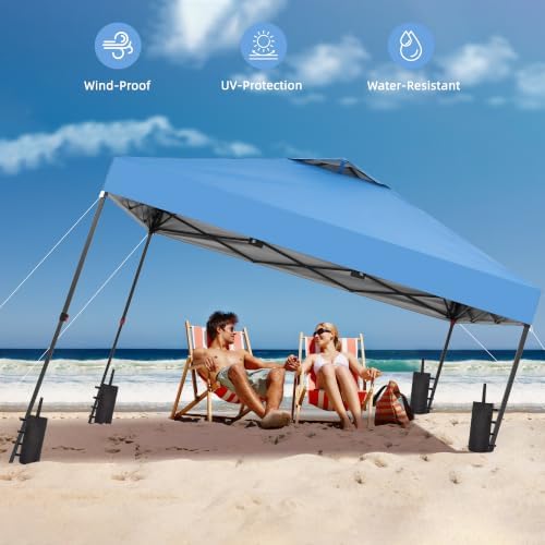 10x10FT Pop-Up Canopy Tent - with 4-Side Walls & Vented Top, Portable Outdoor Event Tent for Garden, Poolside, alternate view