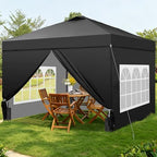 10x10FT Pop-Up Canopy Tent - with 4-Side Walls & Vented Top, Portable Outdoor Event Tent for Garden, Poolside, alternate view