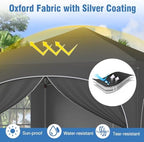 10x10Ft Pop up Canopy with 4 Sidewalls, Gray in 10x10Ft in Gray, alternate view 3