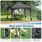 10x10Ft Pop up Canopy with 4 Sidewalls, Gray in 10x10Ft in Gray, alternate view 5