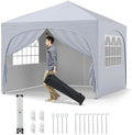 10x10Ft Pop up Canopy with 4 Sidewalls, White in 10x10Ft in White
