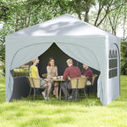 10x10Ft Pop up Canopy with 4 Sidewalls, White in 10x10Ft in White, alternate view 2