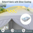 10x10Ft Pop up Canopy with 4 Sidewalls, White in 10x10Ft in White, alternate view 3