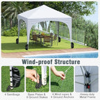 10x10Ft Pop up Canopy with 4 Sidewalls, White in 10x10Ft in White, alternate view 5