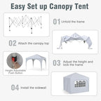 10x10Ft Pop up Canopy with 4 Sidewalls, White in 10x10Ft in White, alternate view 7