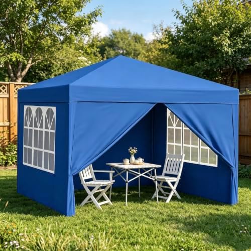 10X10FT Pop Up Gazebo Canopy, Heavy Duty Outdoor Party Tent with 4 Removable Sidewalls & Carrying Bag, Portable