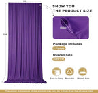 10x10ft Purple Backdrop Curtains for Parties, 2 Panels 5x10ft Wrinkle-Free Polyester Background Curtains for, alternate view