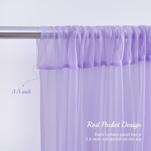 10x10ft Purple Tulle Backdrop Curtain for Parites, Sheer Photo Backdrop Curtains for Wedding Baby Shower, alternate view 5