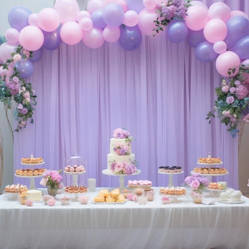 10x10ft Purple Tulle Backdrop Curtain for Parites, Sheer Photo Backdrop Curtains for Wedding Baby Shower, alternate view 7
