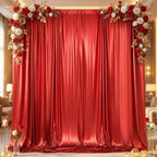 10x10FT Red Backdrop Curtain for Parties Sequin Backdrop Curtain in 5ft x 10ft(2 panels) in Red