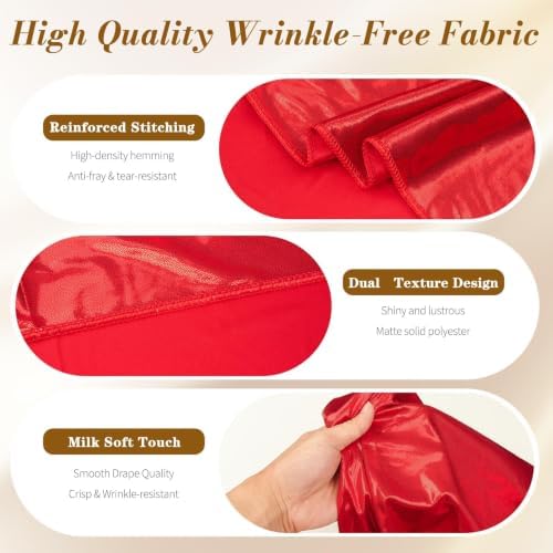 10x10FT Red Backdrop Curtain for Parties Sequin Backdrop Curtain in 5ft x 10ft(2 panels) in Red, alternate view 3