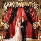 10x10FT Red Backdrop Curtain for Parties Sequin Backdrop Curtain in 5ft x 10ft(2 panels) in Red, alternate view 5