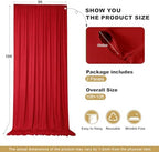 10x10ft Red Backdrop Curtains for Parties, 2 Panels 5x10ft Wrinkle-Free Polyester Background Curtains for, alternate view 5