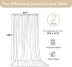10x10ft Red Backdrop Curtains for Parties Wrinkle Free Fabric Backdrop Curtain Birthday Party Photo Backdrop, alternate view