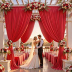 10x10FT Red Backdrop Curtains for Parties, Wrinkle-Free Photo Backdrop Drapes, Background Fabric Drapes for, alternate view 3