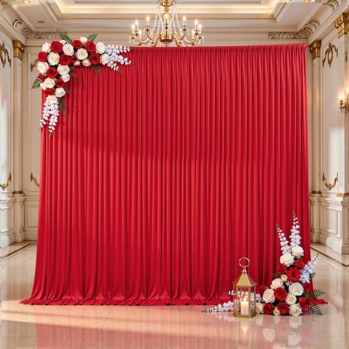 10x10FT Red Backdrop Curtains for Parties, Wrinkle-Free Photo Backdrop Drapes, Background Fabric Drapes for, alternate view 5