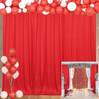 10x10ft Red Polyester Backdrop Curtain 2 Panels Party Wedding in 5x10FT 2pcs in Red