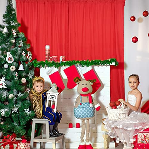 10x10ft Red Polyester Backdrop Curtain 2 Panels Party Wedding in 5x10FT 2pcs in Red, alternate view 4