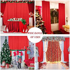 10x10ft Red Polyester Backdrop Curtain 2 Panels Party Wedding in 5x10FT 2pcs in Red, alternate view 6