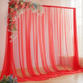 10x10ft Red Tulle Backdrop Curtain for Parites, Sheer Backdrop Curtains for Wedding Baby Shower Birthday Party