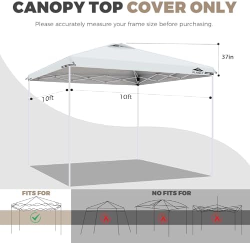 10x10ft Replacement Canopy Top with Air Vent, Waterproof & UV Protection Canopy Tent Top Cover for Straight Leg, alternate
