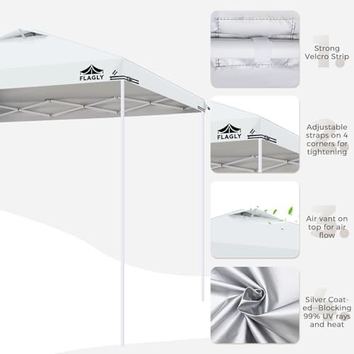 10x10ft Replacement Canopy Top with Air Vent, Waterproof & UV Protection Canopy Tent Top Cover for Straight Leg, alternate