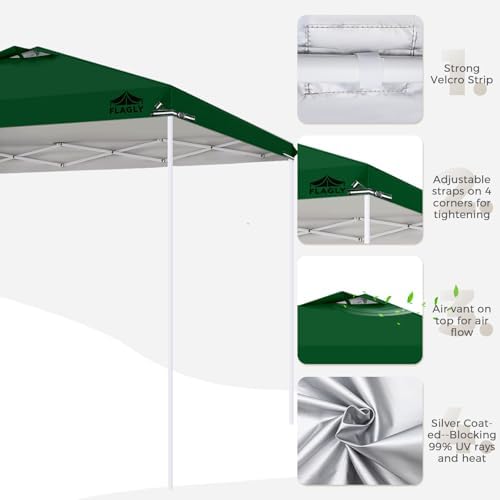 10x10ft Replacement Canopy Top with Air Vent, Waterproof & UV Protection Canopy Tent Top Cover for Straight Leg, alternate