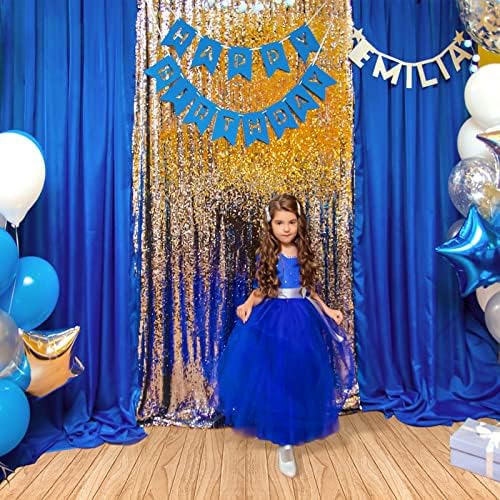 10x10ft Royal Blue Backdrop Curtain 2 Panels Party Wedding in 5x10FT 2pcs in Royal Blue, alternate view 5