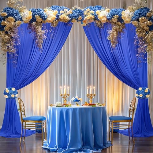 10x10ft Royal Blue Backdrop Curtain Panels for Parties - Wrinkle Free Polyester Photo Curtain Backdrop Wedding, alternate