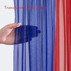 10x10ft Royal Blue Red Tulle Backdrop Curtain with Lights String for Parites, Sheer Backdrop Curtains for, alternate view 6