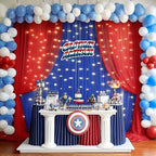 10x10ft Royal Blue Red Tulle Backdrop Curtain with Lights String for Parites, Sheer Photo Backdrop Curtains with, alternate