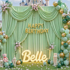 10x10ft Sage Green Backdrop Curtain for Parties Wrinkle Free Fabric Backdrop Curtain Birthday Party Photo