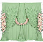 10x10ft Sage Green Backdrop Curtain for Parties Wrinkle Free Fabric Backdrop Curtain Birthday Party Photo, alternate view 6