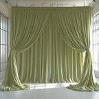 10x10FT Sage Green Backdrop Curtains for Wedding Parties, Wrinkle Free Photo Backdrop Curtains for Wedding, alternate view 7