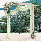 10x10ft Sage Green Chiffon Sheer Backdrop Curtains, Wrinkle-Free Wedding Backdrop Drapes for Birthday Party, alternate view 5