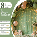 10x10ft Sage Green Tulle Backdrop Curtain with String Lights, Wrinkle-Free Sheer Wedding Backdrop for Birthday, alternate