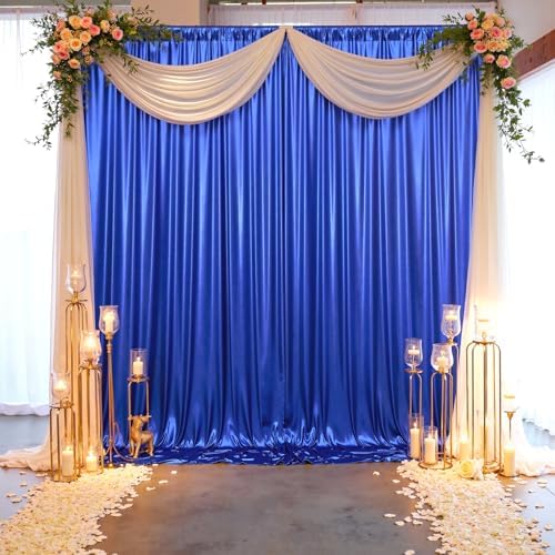 10x10FT Sapphire Blue Sequin Backdrop Curtain - 2 Panels of 5x10FT Wrinkle-Free Glitter Drapes for Photography, alternate